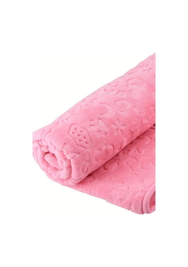 Weiche dicke rosa Babydecke, geprägtes Muster Plüsch große Größe 100 x 120 CM