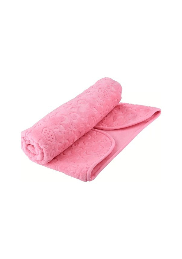 Weiche dicke rosa Babydecke, geprägtes Muster Plüsch große Größe 100 x 120 CM