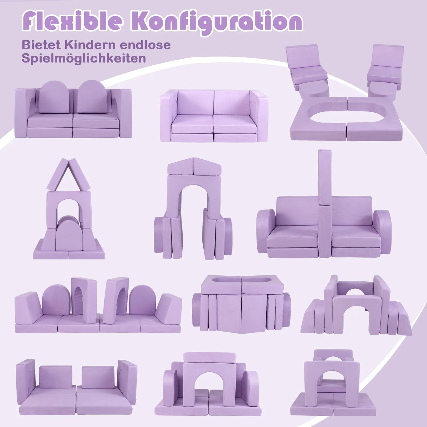 8-teiliges Modulares Kindersofa – Spielen, Entdecken & Entspannen