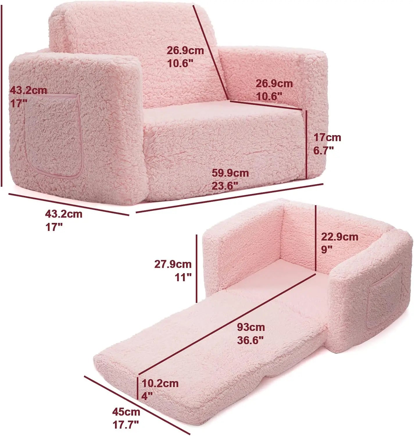 2-in-1 Kindersofa – Kuschelig, Praktisch & Sicher
