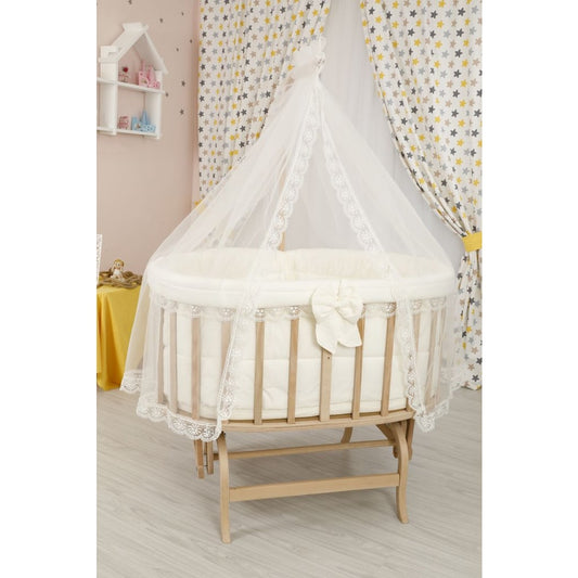 Babybett mit französischem Schlafset in Creme