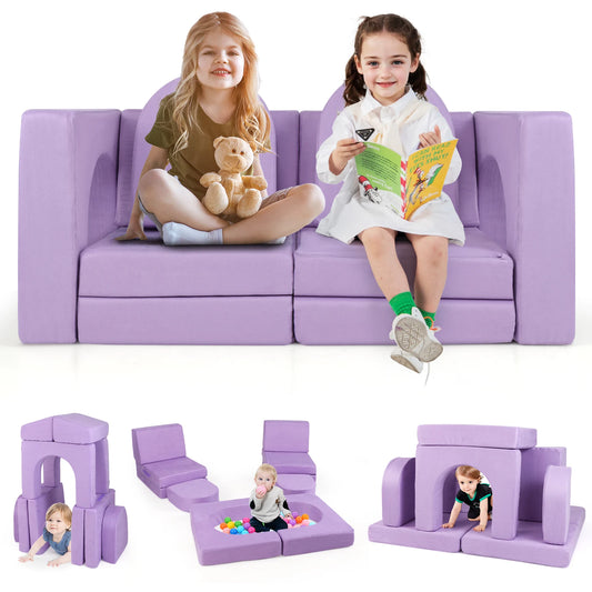 8-teiliges Modulares Kindersofa – Spielen, Entdecken & Entspannen