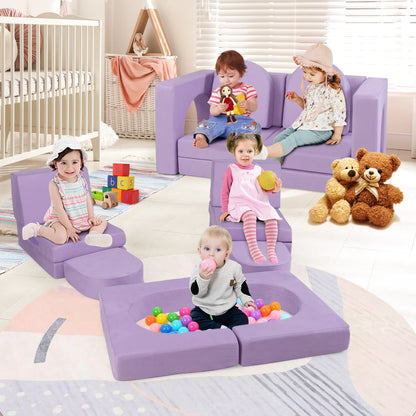 8-teiliges Modulares Kindersofa – Spielen, Entdecken & Entspannen