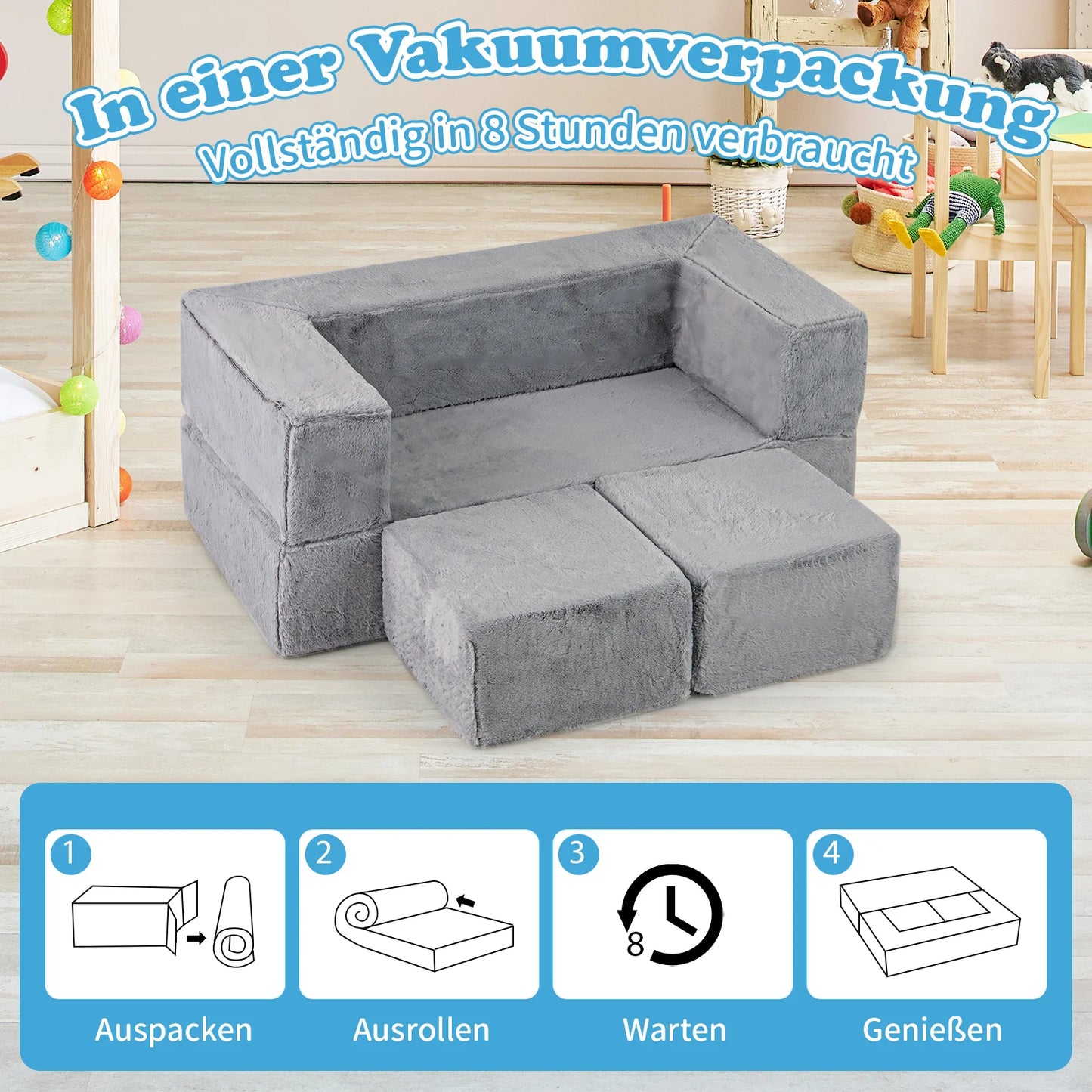 Kindersofa aus Schaumstoff – Modular, Gemütlich & Kreativ