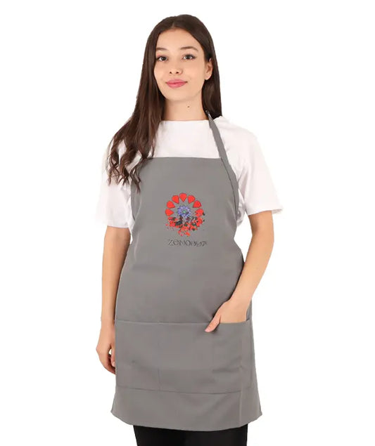 Oxford Lätzchenschürze für Mami´s – Grau Bedruckt 🌟👩‍👧‍👦