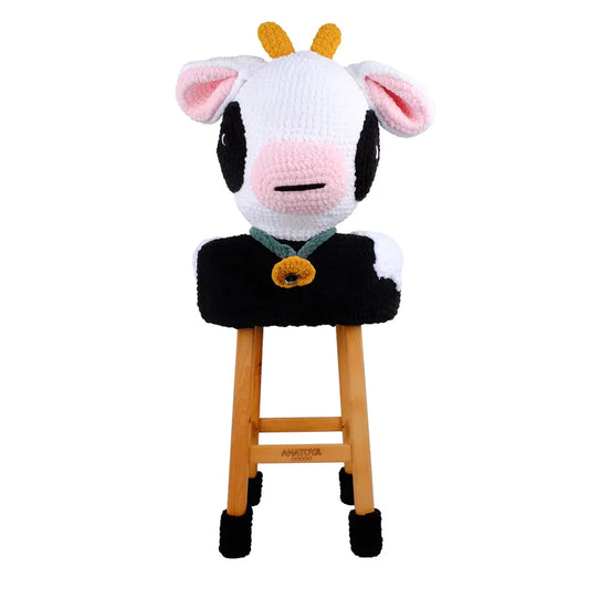 Amigurumi Kuh Stuhl – Schwarz-Weiß 🖤🤍🪑