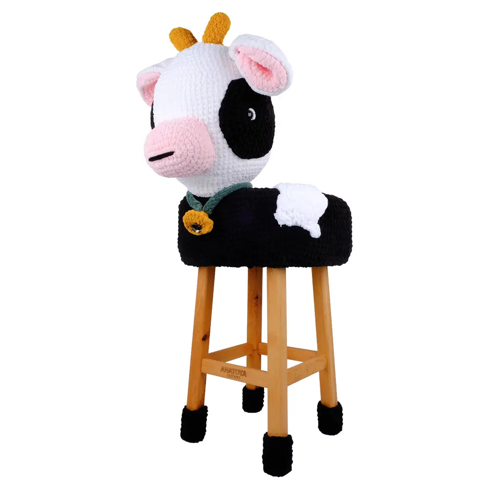 Amigurumi Kuh Stuhl – Schwarz-Weiß 🖤🤍🪑